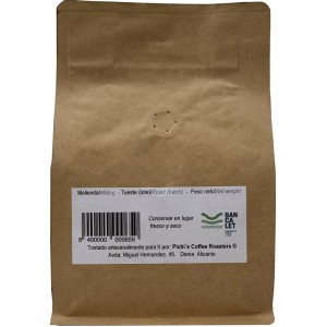 Cafe de especialidad Nicaragua Colibri Azul Trasera